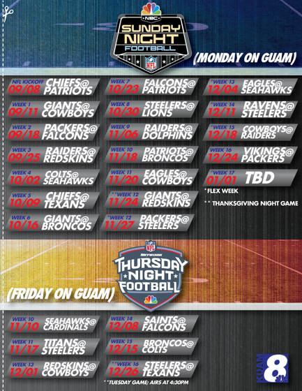 Get Your 2017 2018 Nfl Schedule For Kuam Here Kuam Com Kuam