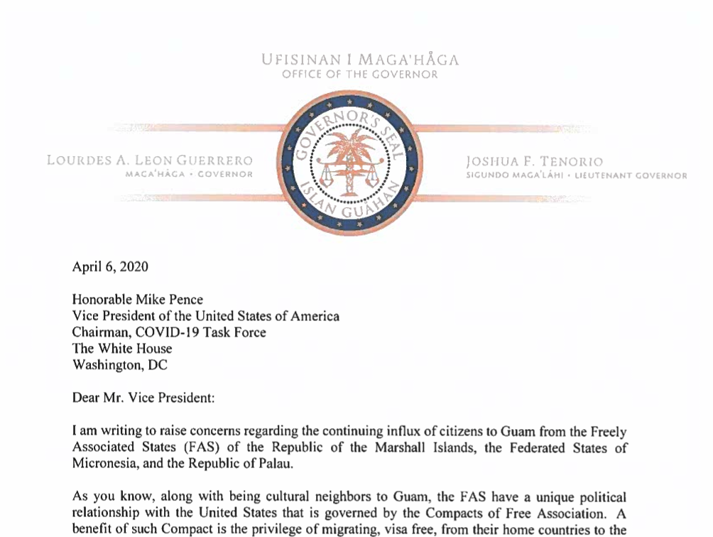 April 6 Letter Details Governor S Request To Limit Fas Migration Kuam Com Kuam News On Air Online On Demand April 6 Letter Details Governor S Request To Limit Fas Migration Kuam Com Kuam News On Air Online On Demand