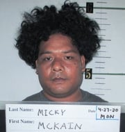 Mckain Micky allegedly kicked police officer in the chest