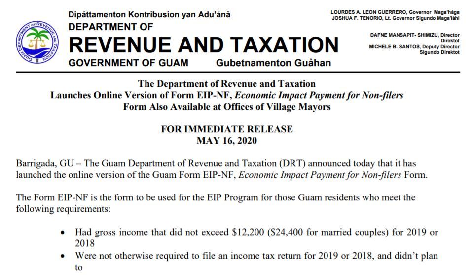 Electronic version of Economic Impact Payment for Nonfilers Form now