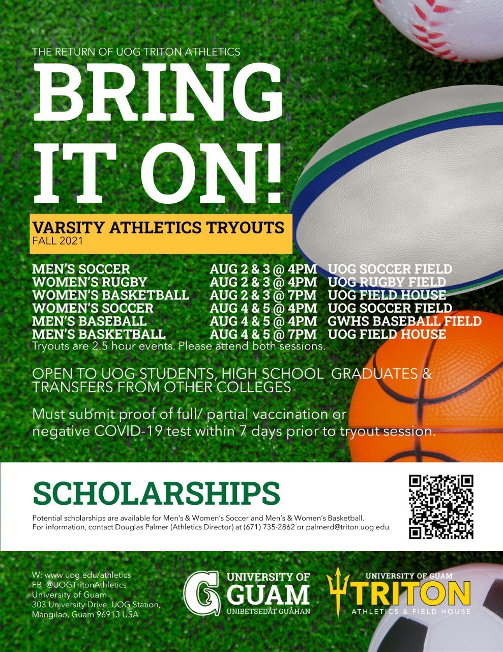 UOG varsity sports tryouts open in August News On Air