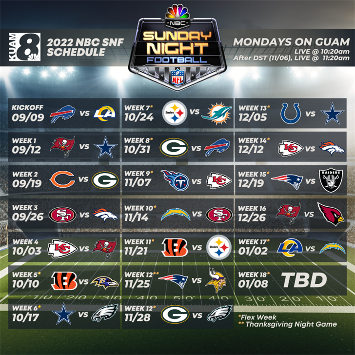 nfl football schedule for sunday night