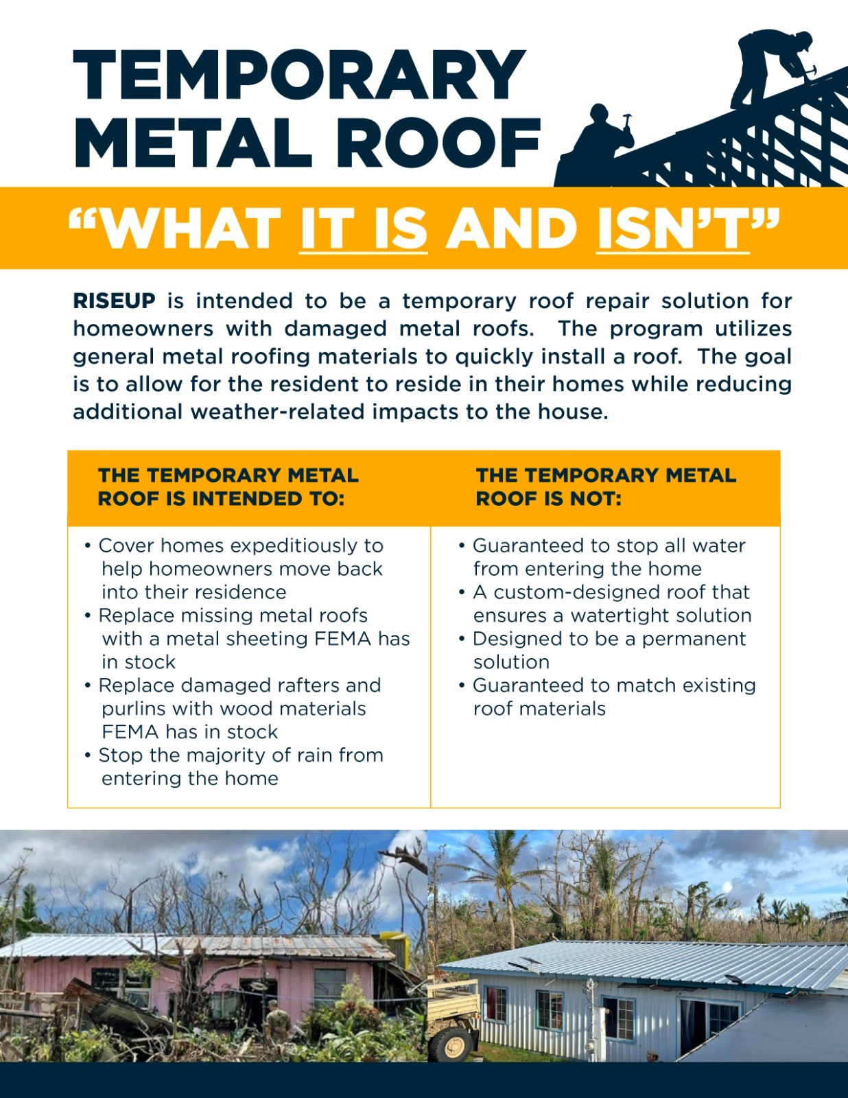JIC Recovery Release No. 51: RISEUP Temporary Roof Project - What it Is and What it Is Not - Vimarsana News