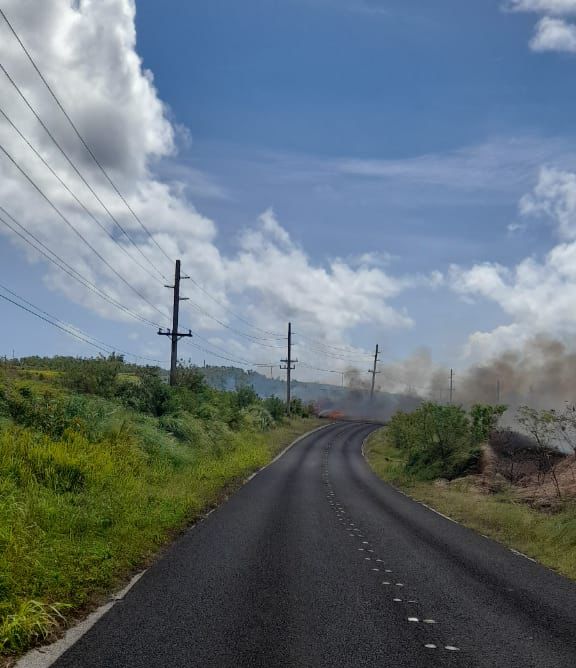 Grass fires forces road closure in Windward Hills - Vimarsana News