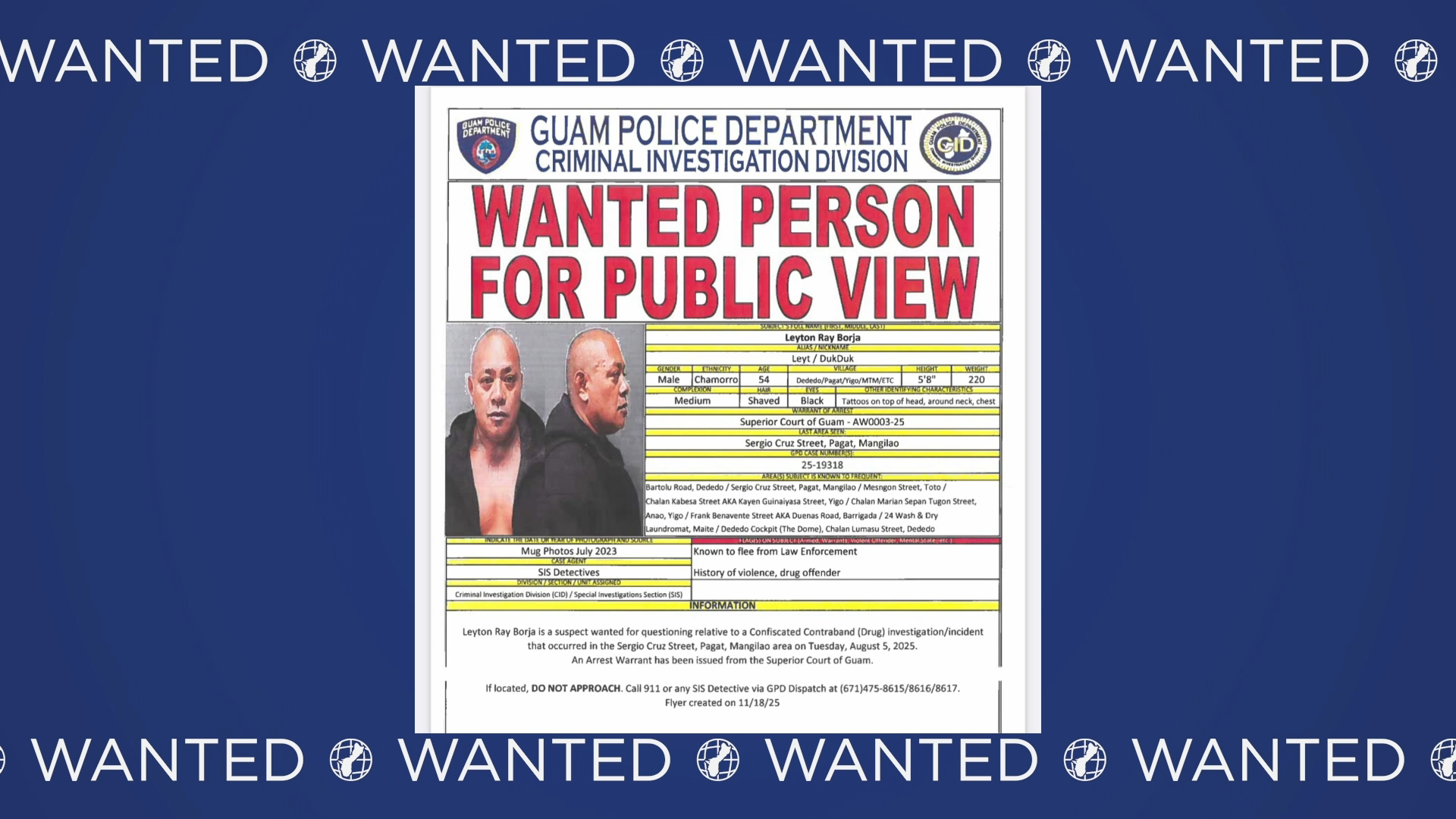 GPD re-issues public warning as search continues for Leyton Borja