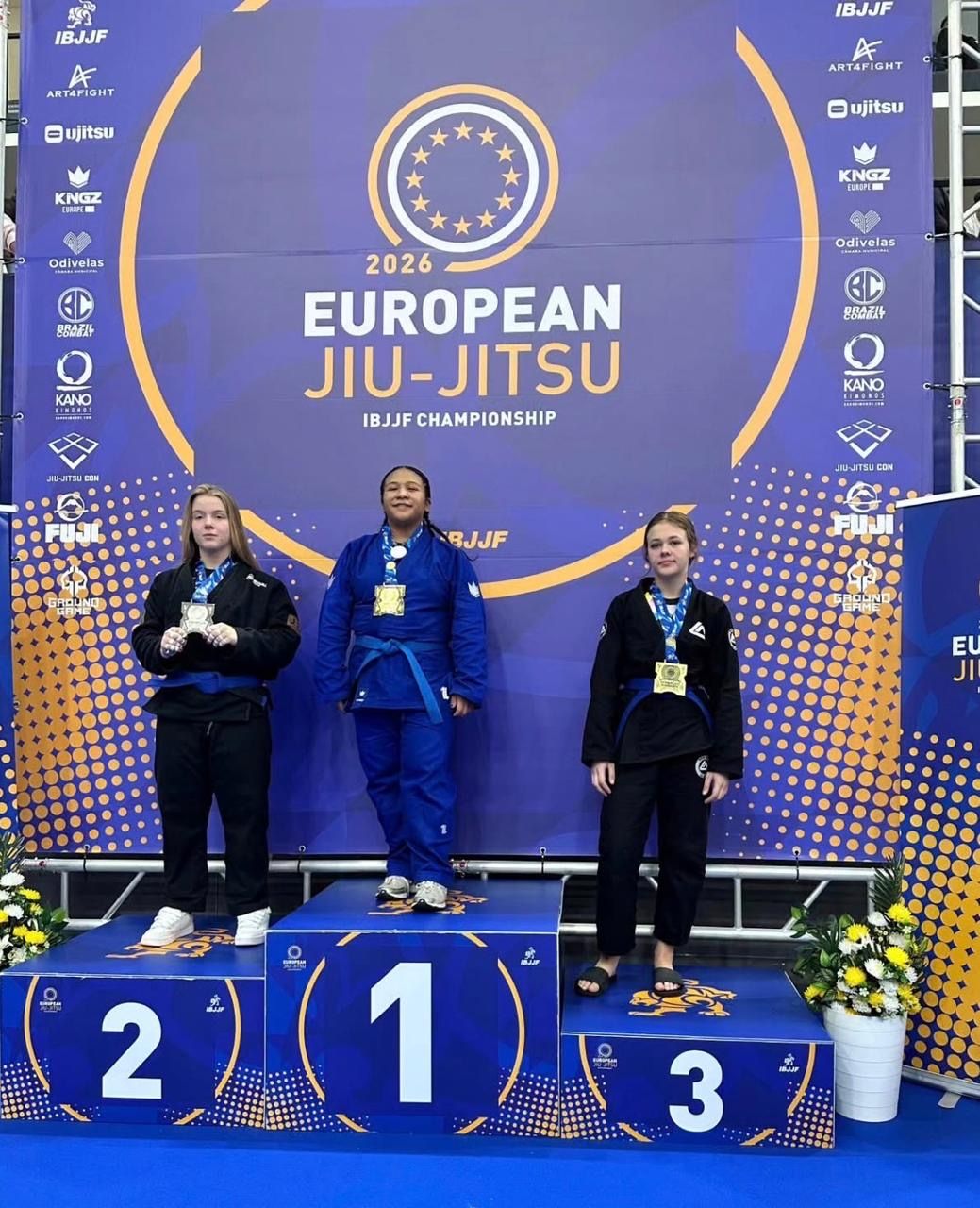 Guam daughter T’ana Adamos wins Gold at IBJJF European Championships in breakout Juvenile Blue Belt debut