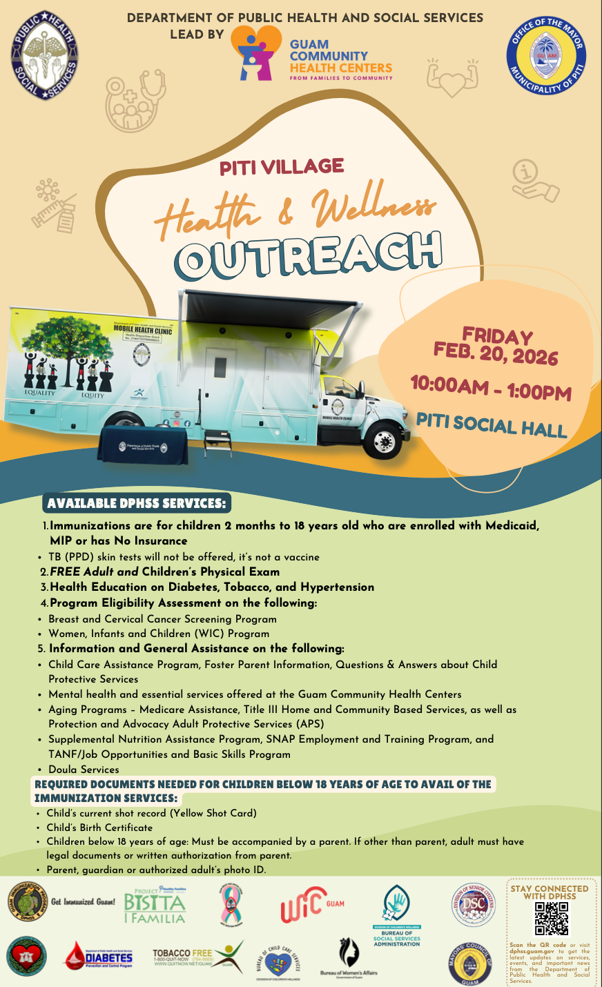 Public Health to host free village outreach event in Piti